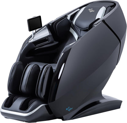 Alfine A860 Athena massage chair in Obsidian Black - Dual Mechanism view.