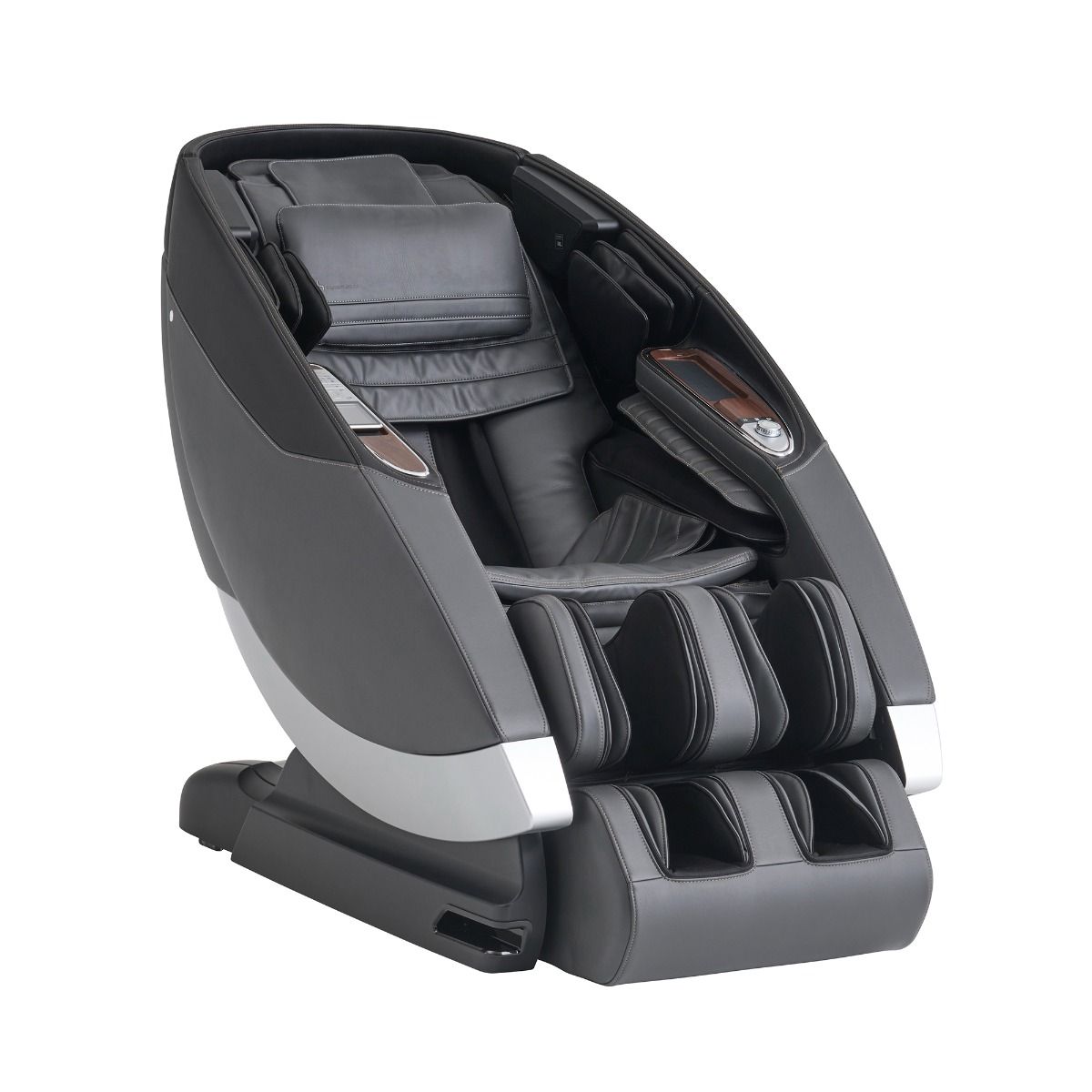 Human Touch Super Novo 2.0 massage chair in gray  showing the sleek unibody design