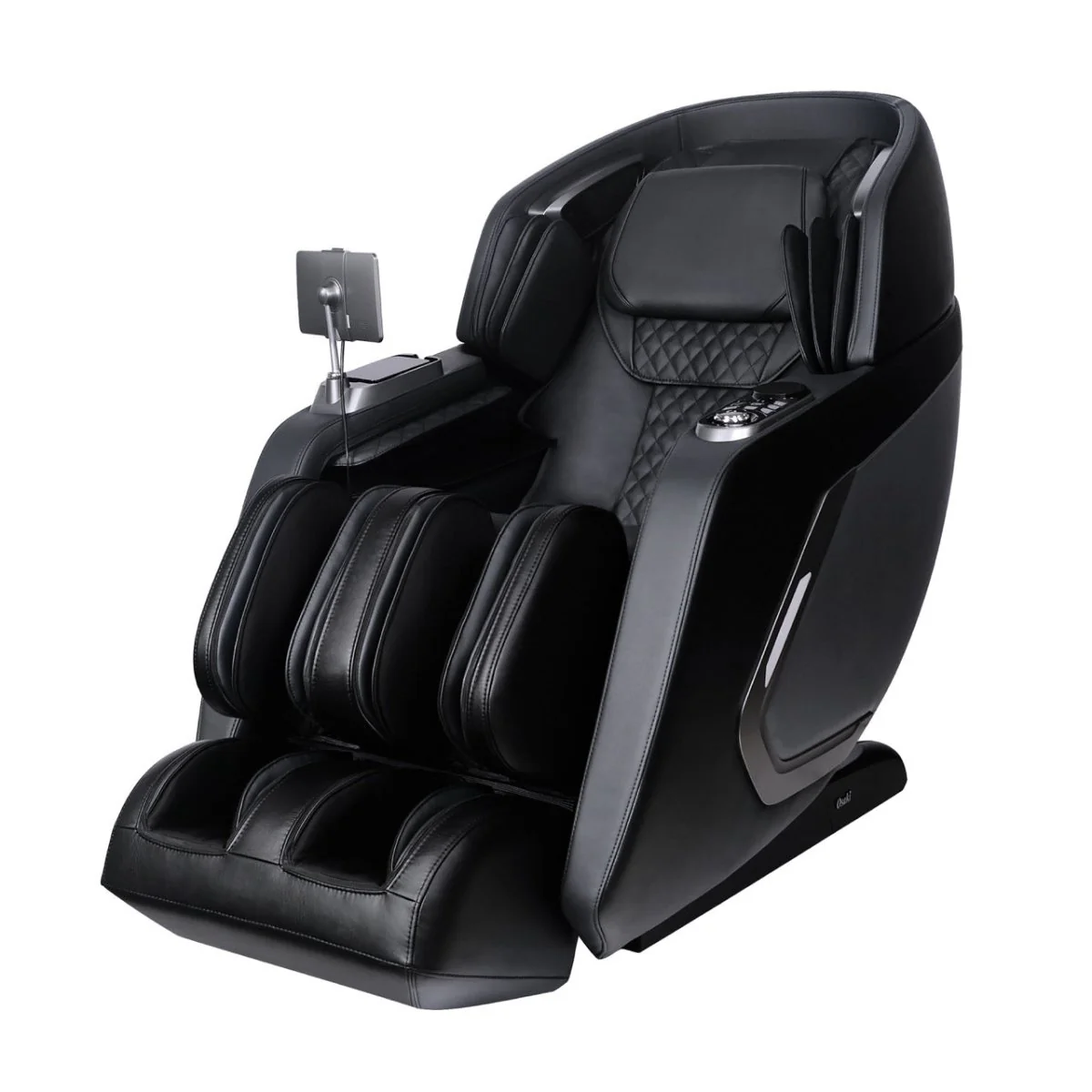 Osaki 4D Bravo Duo Mech massage chair in Black showing the dual-engine mechanism and sleek professional design.