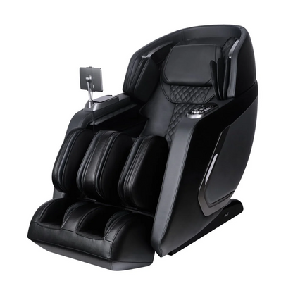 Osaki 4D Bravo Duo Mech massage chair in Black showing the dual-engine mechanism and sleek professional design.