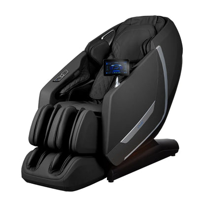 Close-up of the Kairos Duo's 5D upper and 4D lower massage mechanisms illustrating simultaneous therapy