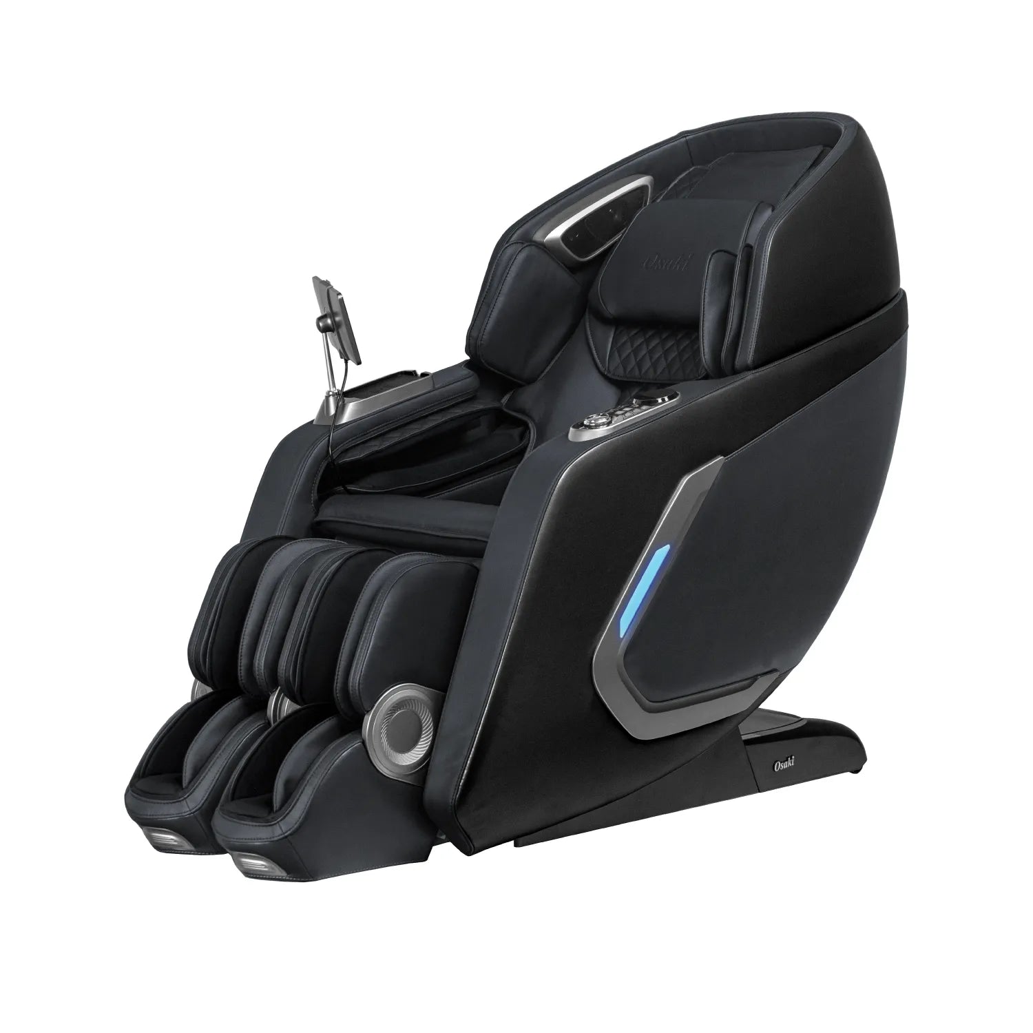 Osaki Bravo Duo Flex massage chair in Graphite showing the dual-engine mechanism and sleek modern design
